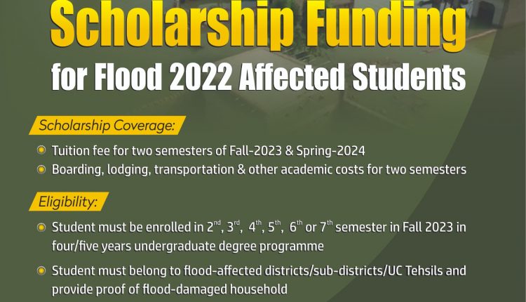 SCHOLARSHIP OPPORTUNITIES FOR STUDENTS IMPACTED BY RECENT FLOODS
